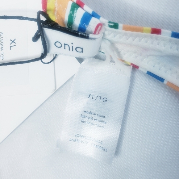 NWT Onia Allegra Striped Bandeau Bikini Swimsuit Top XL - Picture 8 of 9